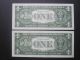 Vintage Uncirculated 1957 $1 Silver Certificate Consecutive Blue Seal Ua Block Small Size Notes photo 4