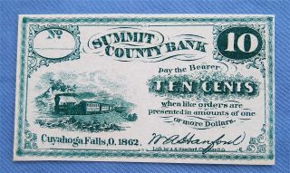 Remainder Ohio Summit Bank 10c Note Train photo