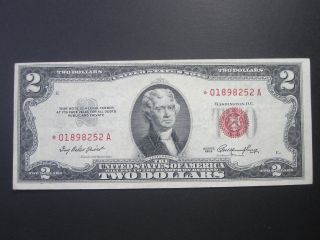 Star 1953 $2 Star Note Red Seal Legal Tender Note Us Currency Us Cash photo