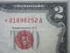 Star 1953 $2 Star Note Red Seal Legal Tender Note Us Currency Us Cash Small Size Notes photo 2