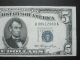 Ch Cu 1953 $5 Silver Certificate Us Blue Seal B - A Block Collectible Paper Money Small Size Notes photo 2