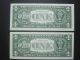 Gem Cu 1999 $1 Star Note E Richmond 2 Consecutive Us Collectible Old Paper Money Small Size Notes photo 2