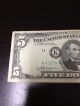 1969b $5 Misaligned Overprint Error Note Paper Money: US photo 1