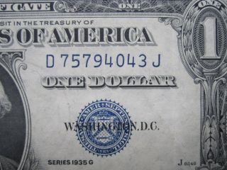 1935g $1 Silver Certificates Motto D - J Block Au+++/unc Us Collectible photo