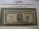 U.  S.  Five Dollar $5 Silver Certificates Dates 1934 & 1953,  Postal Commemorative Small Size Notes photo 2