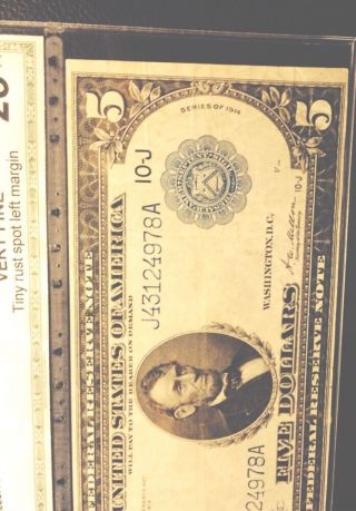 Series 1914 $5 Federal Reserve Note Fr 883a photo