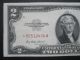 Star 1953 $2 Red Seal Legal Tender Low 00 $2 Star Note Paper Money Small Size Notes photo 2