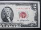 Star 1953 $2 Red Seal Legal Tender Low 00 $2 Star Note Paper Money Small Size Notes photo 3