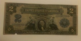 1899 $2 Two Dollar Silver Certificate Vermon/treat photo