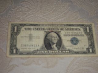 Old Paper Money 1957a One Dollar Silver Certificate. photo