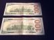 2 (two) $100 (hundred) Dollar Bills. .  Consecutive Serial Numbers Bid Small Size Notes photo 1
