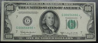 1950 D One Hundred Dollar Federal Res Star Note Chicago Grade Au 6886 Pm5 photo