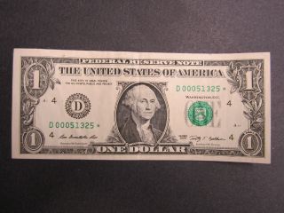 2009 $1 Frn Star Low Serial Number D 00051325 photo