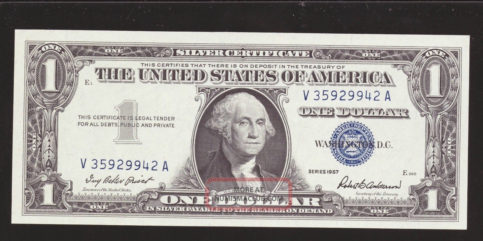 1957 1 Silver Certificate Quality Uncirculated Usa