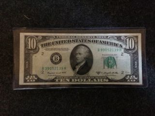 1950 Series C $10 Ten Dollar Bill York Circulated photo