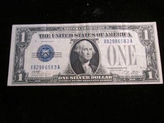 1928a $1 Funnyback Silver Certificate Extra Fine X82986583a photo