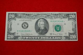 $20 1969 C Star Note Federal Reserve Dallas Texas Twenty Dollars (green Seal photo