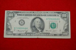 $100 1974 Series Hundred Dollar Bill York Federal Reserve Note photo