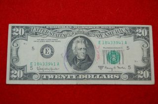 1963 A Series $20 Twenty Dollar Bill,  Federal Reserve Note Richmond Virginia photo