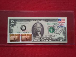 1976 2 Dollar Note First Day Of Issue Celebration Of Hanukkah photo