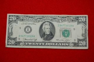1974 Series $20 Dollar Bill Series Minneapolis Twenty Federal Reserve Note photo