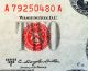 1953 C $2 Dollar Legal Tender Red Seal S/n A 79250480 A Small Size Notes photo 2