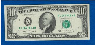 1988 A Uncirculated Federal Reserve Ten Dollar Note photo