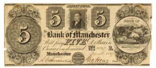 $5 1837 Manchester,  Mi - The Bank Of Manchester More Currency 4 A photo