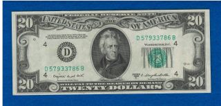 1950 C Uncirculated Federal Reserve Twenty Dollar Note photo