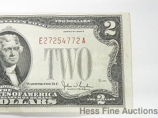 Crisp $2 Two Dollar Bill Unc 1928 G Red Seal Note Us Currency photo