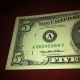 Partial Back To Face Offset Inking Error Note $5 Frn Uncirculated 1995 - Stunning Paper Money: US photo 1