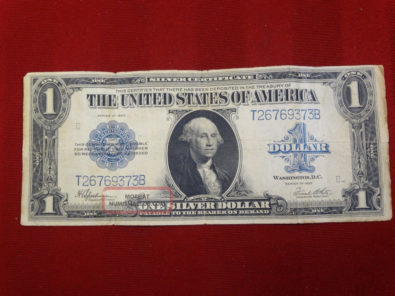 1923 Large $1 Silver Certificate With A Blue Seal Nr Large Size Notes photo