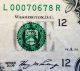 2006 One Dollar With Unique S/n From The Federal Reserve Bank Of San Francisco Small Size Notes photo 3