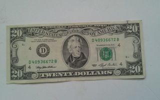 1993 $20 Twenty Dollar Bill Frn Cleveland,  Ohio. . . photo