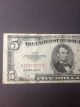 1953 Red Seal 5 Dollar Bill Make Offer Small Size Notes photo 2