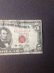 1953 Red Seal 5 Dollar Bill Make Offer Small Size Notes photo 4