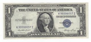 Au Crisp 1935e Silver Certificate Blue Seal K99398057i $1.  Old Currency Godless photo