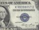 Au Crisp 1935e Silver Certificate Blue Seal K99398057i $1.  Old Currency Godless Small Size Notes photo 2
