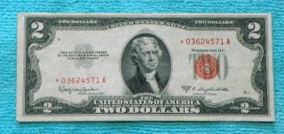 1953c $2 Star Red Seal Note Two Dollar Bill - Rs14 photo