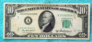 1950b $10 Ac Block Ten Dollar Demand Boston - Gs2 photo