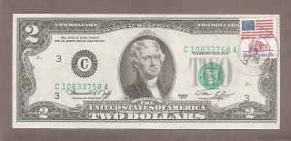 1976 C Philadelphia - $2.  00 Unc Misalignment Over Printing Error Stamp Note photo