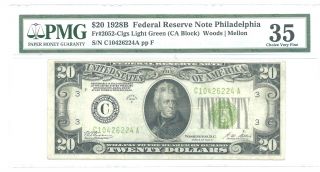 $20 Bill Series 1928b Graded & Pmg 35 Choice Vf photo