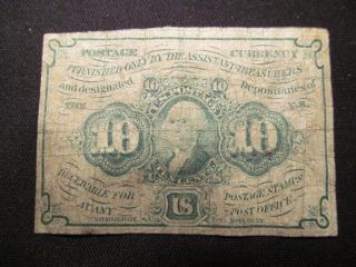 Hard To Find 1862 Postage Currency Issue For 10 Cents,  Cat.  Pc 68,  Cv $75.  00 photo