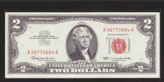 1963 $2 United Statesred Seal Note Uncirculated Highly Collectible photo