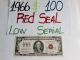 1966 A $100 Dollar  Red Seal  Bill For Collectors Small Size Notes photo 1