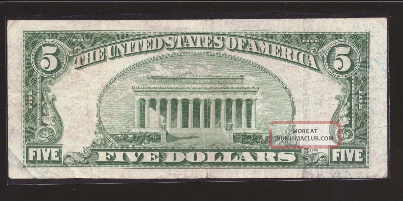 1953 $5 Silver Certificate Blue Seal Note Circulated U Grade It
