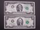 1976 Crisp Circulated Misalignment Error Note Us $2 Two Dollars Bill Note Small Size Notes photo 2