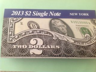 2013 $2 Single Note - York Serial No B20139135 (bep) photo