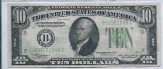 1934a $10.  00 Federal Reserve Note York photo