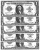 Five (5) 1923 Large Size One Dollar Bills Crisp Unc. . . .  Consecutive Numbers Large Size Notes photo 2